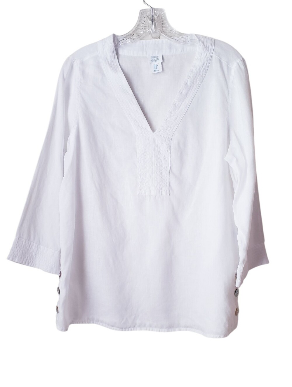 Sigrid Olsen White Linen Top